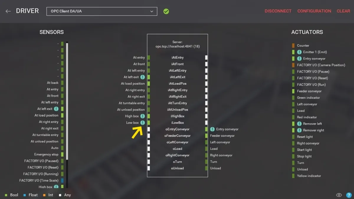 Forced tags shown with a warning icon in the driver window